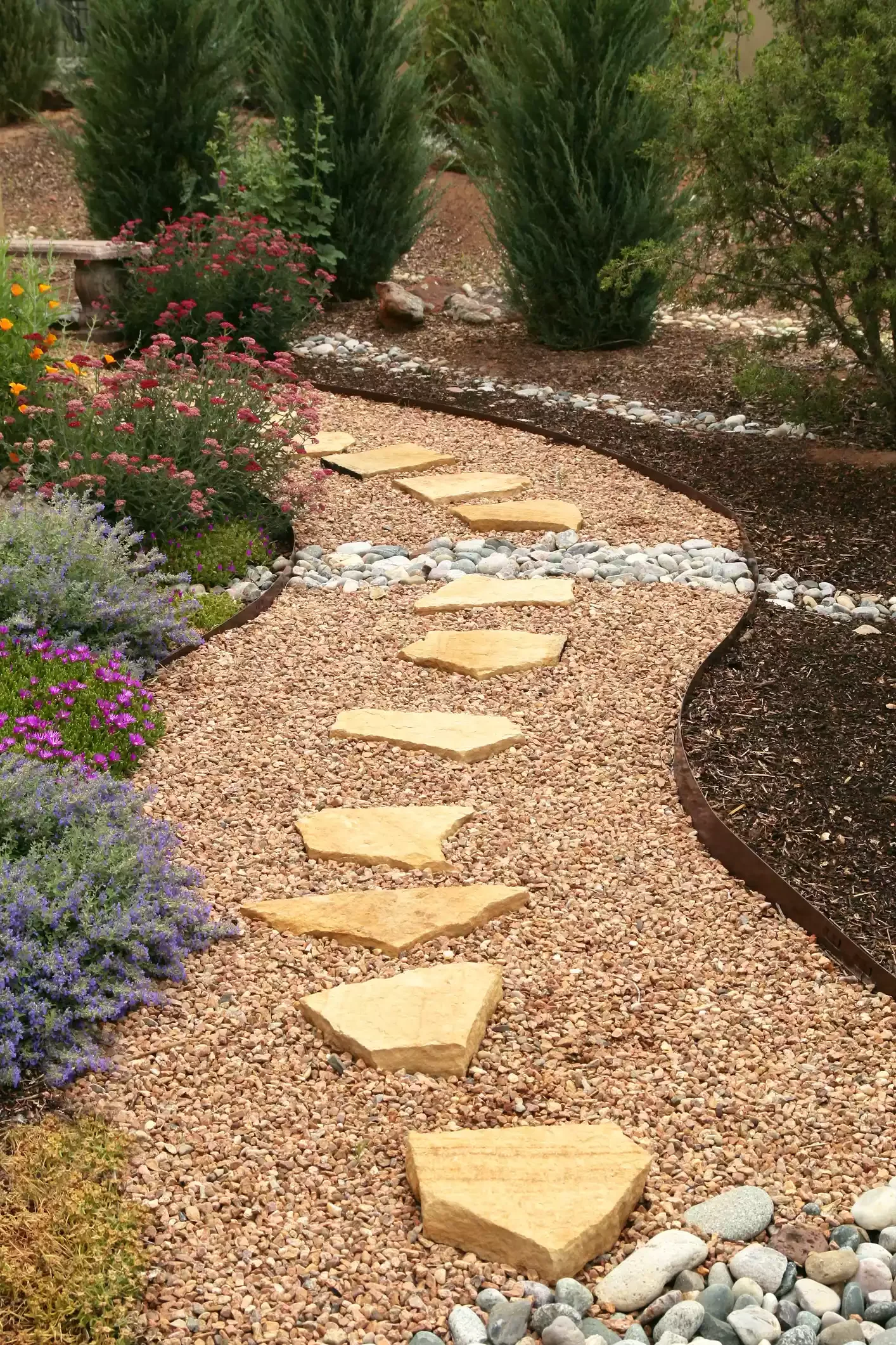 24 Creative River Rock Ideas to Transform Your Outdoor Space Stone Path