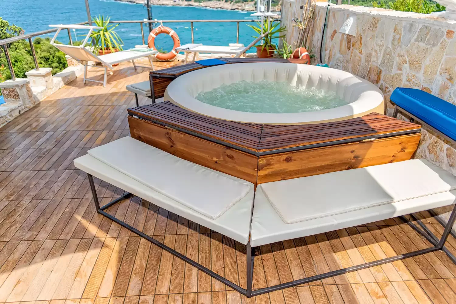 18 Creative Ways to Add Privacy to Your Backyard Hot Tub Retreat 11 Stone Wall for Privacy