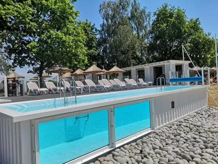 50 Semi-Inground Pool Designs That Transform Any Backyard Into Your Personal Paradise Storage Container Pool