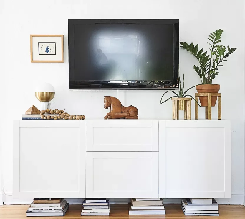 21 Beautiful Ways to Style Your TV Console Like a Pro 5 Store Books Underneath