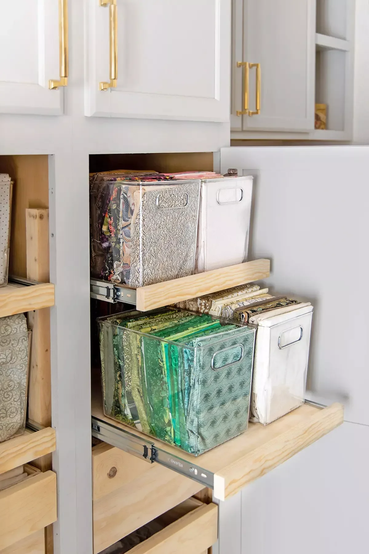 15 Creative Sewing Room Ideas to Transform Your Craft Space Store Fabric in Clear Bins