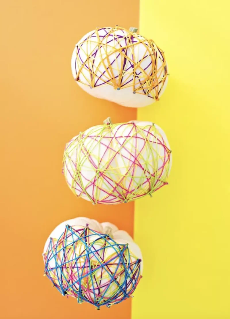 90 Creative Halloween Pumpkin Decorating Ideas to Try This Season 18 String Art Pumpkin