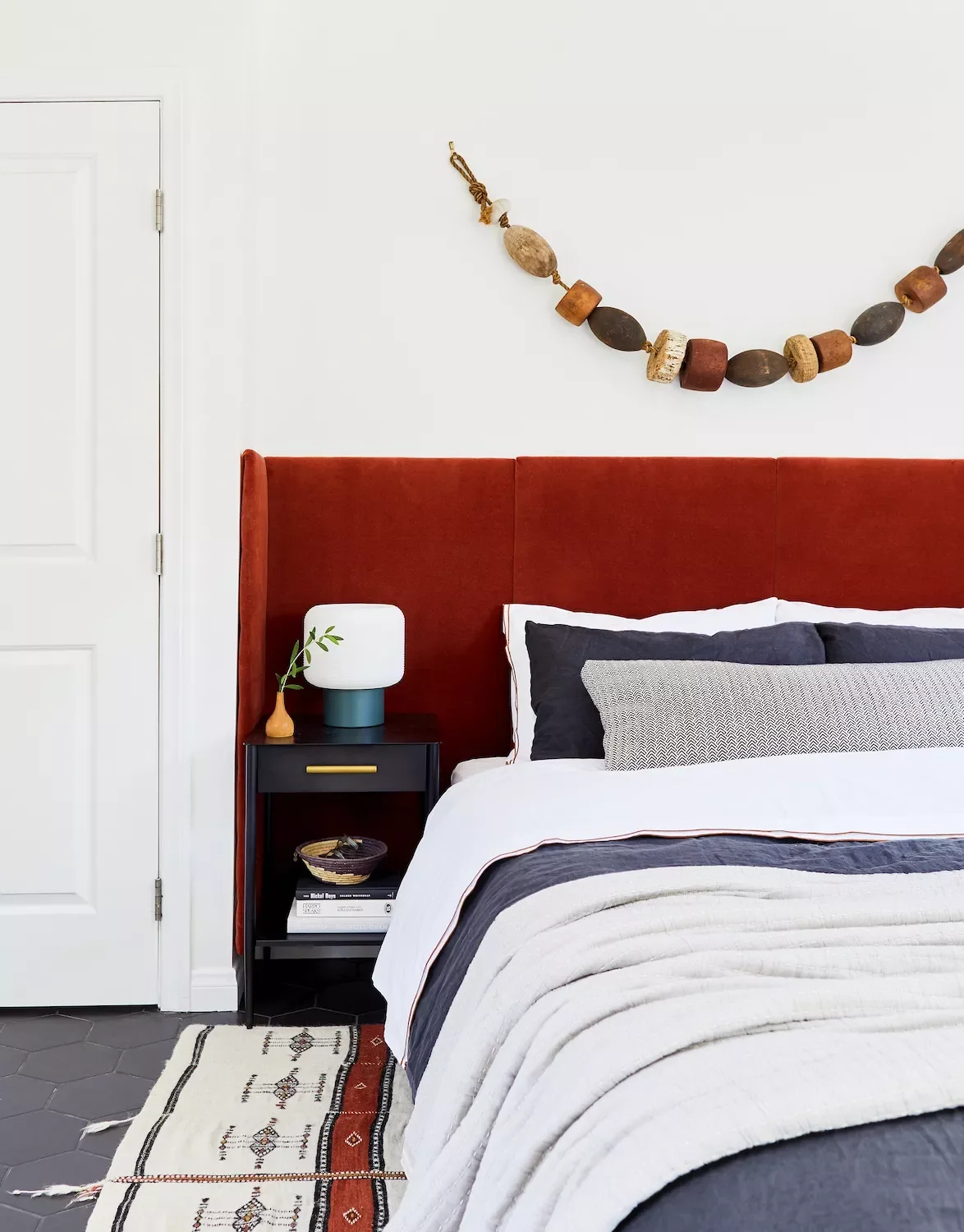 66 Creative Ways to Transform the Wall Above Your Bed Into a Stunning Focal Point String of Wooden Beads