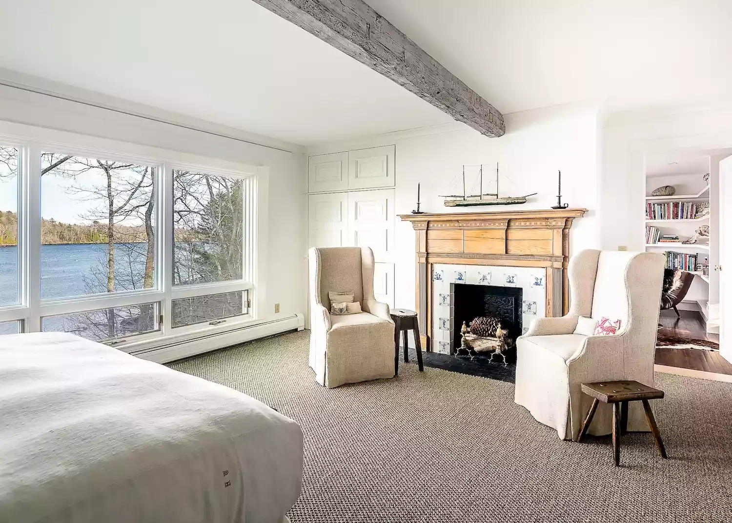 55 Stunning Bedroom Fireplace Ideas That Will Transform Your Sleep Sanctuary 49 Strip the Mantel