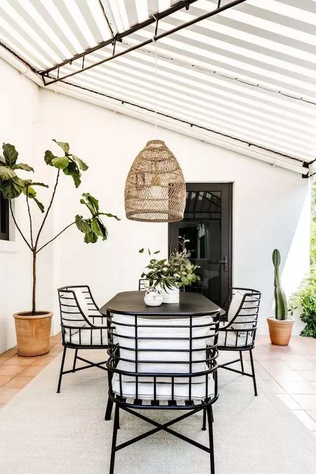 21 Budget Covered Deck Ideas That Transform Your Outdoor Space Striped Fabric Awning