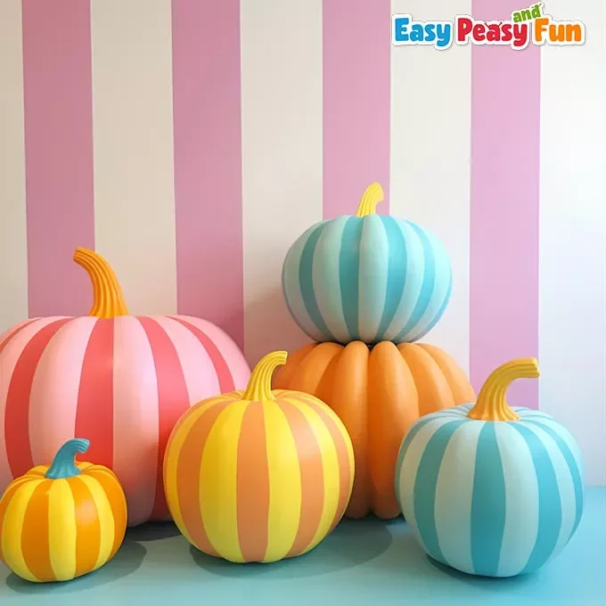 90 Creative Halloween Pumpkin Decorating Ideas to Try This Season 40 Striped Pumpkin