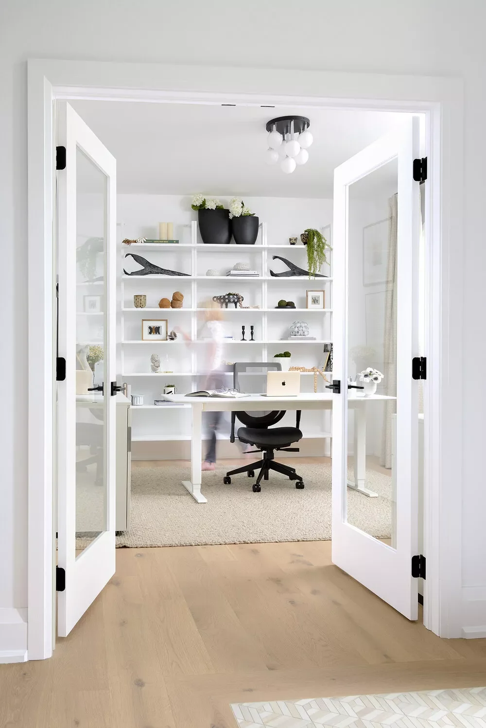 67 Stylish Modern Home Office Ideas That Make Working From Home a Joy Style Home Office Shelves
