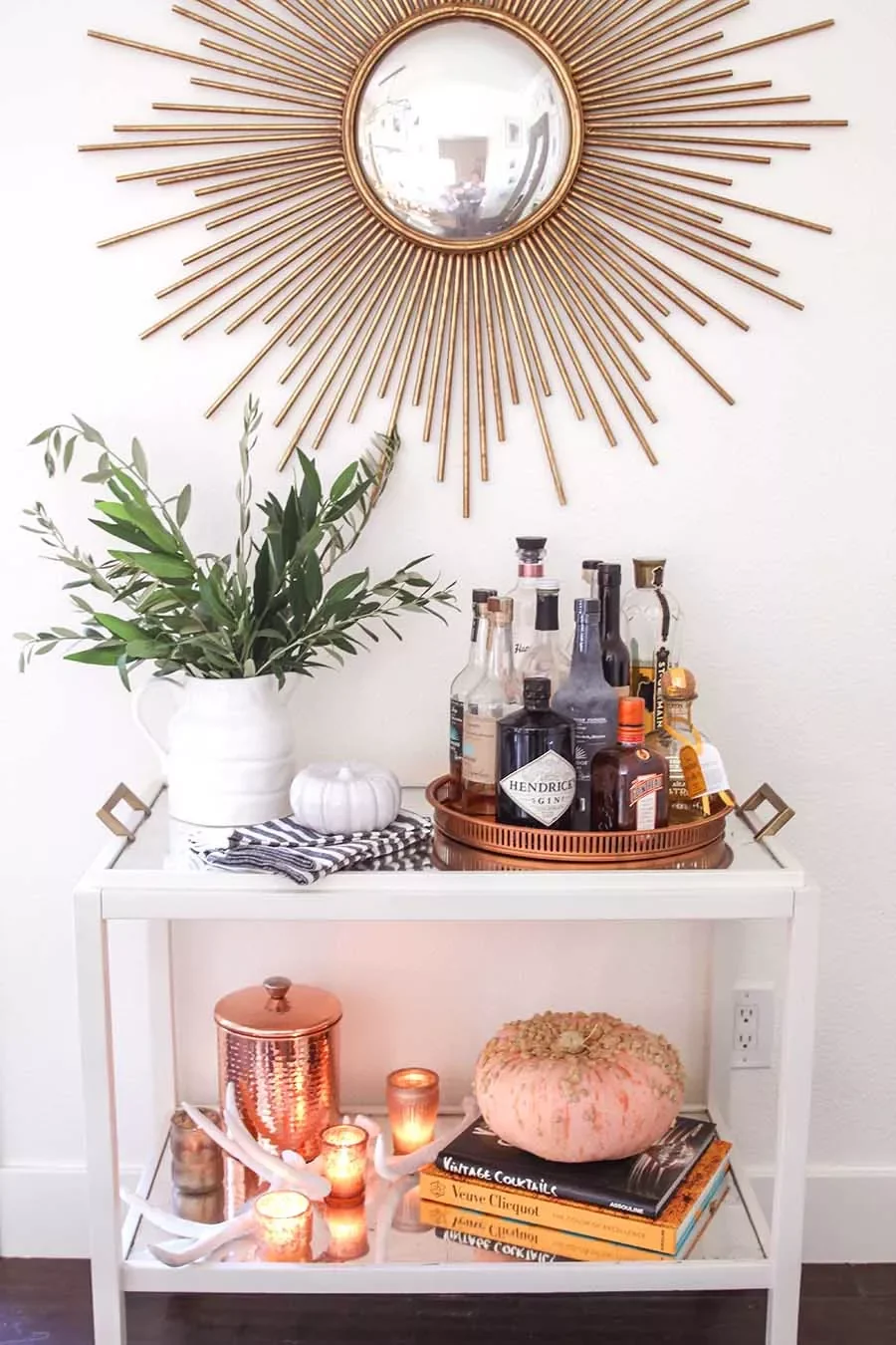 65 Cozy Fall Decorating Ideas to Transform Your Home This Autumn 4 Style a Fall Bar Cart