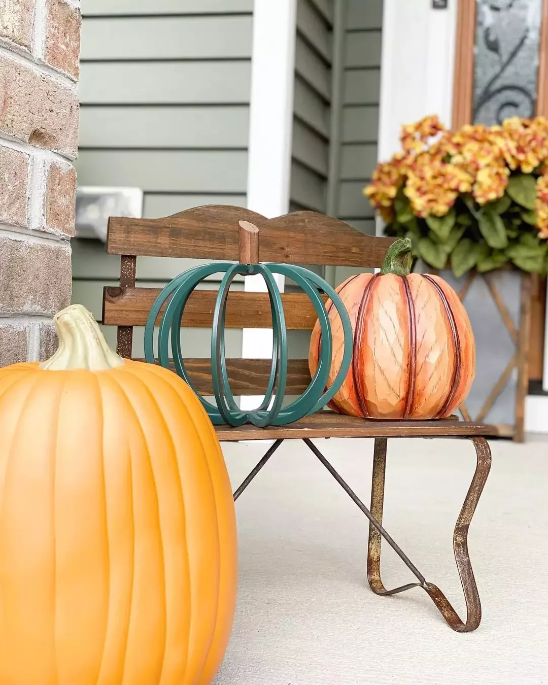 41 Beautiful Fall Outdoor Decorating Ideas to Transform Your Space This Season 25 Style a Mini Bench with Pumpkins