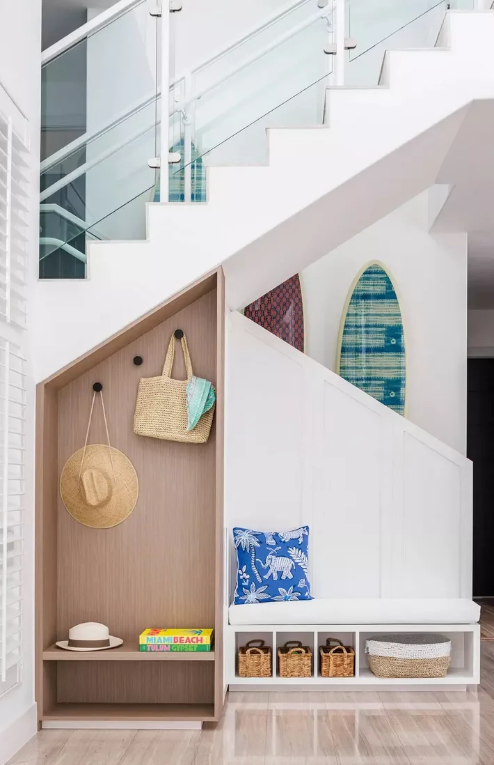 27 Clever Under-Stair Storage Solutions That Transform Wasted Space Style a Mini Mudroom