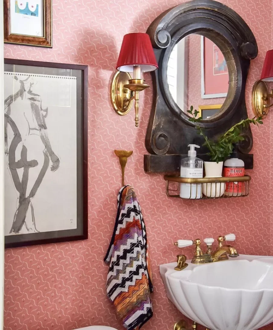 40 Stunning Pink Bathroom Ideas That Balance Playfulness with Elegance 27 Style a Vintage Look