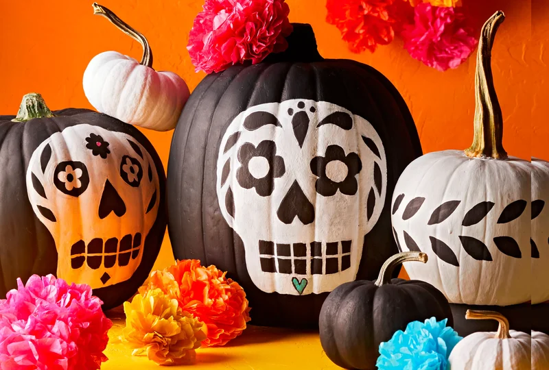 46 Creative Pumpkin Painting Ideas for Fall Home Decor 25 Sugar Skull Pumpkins