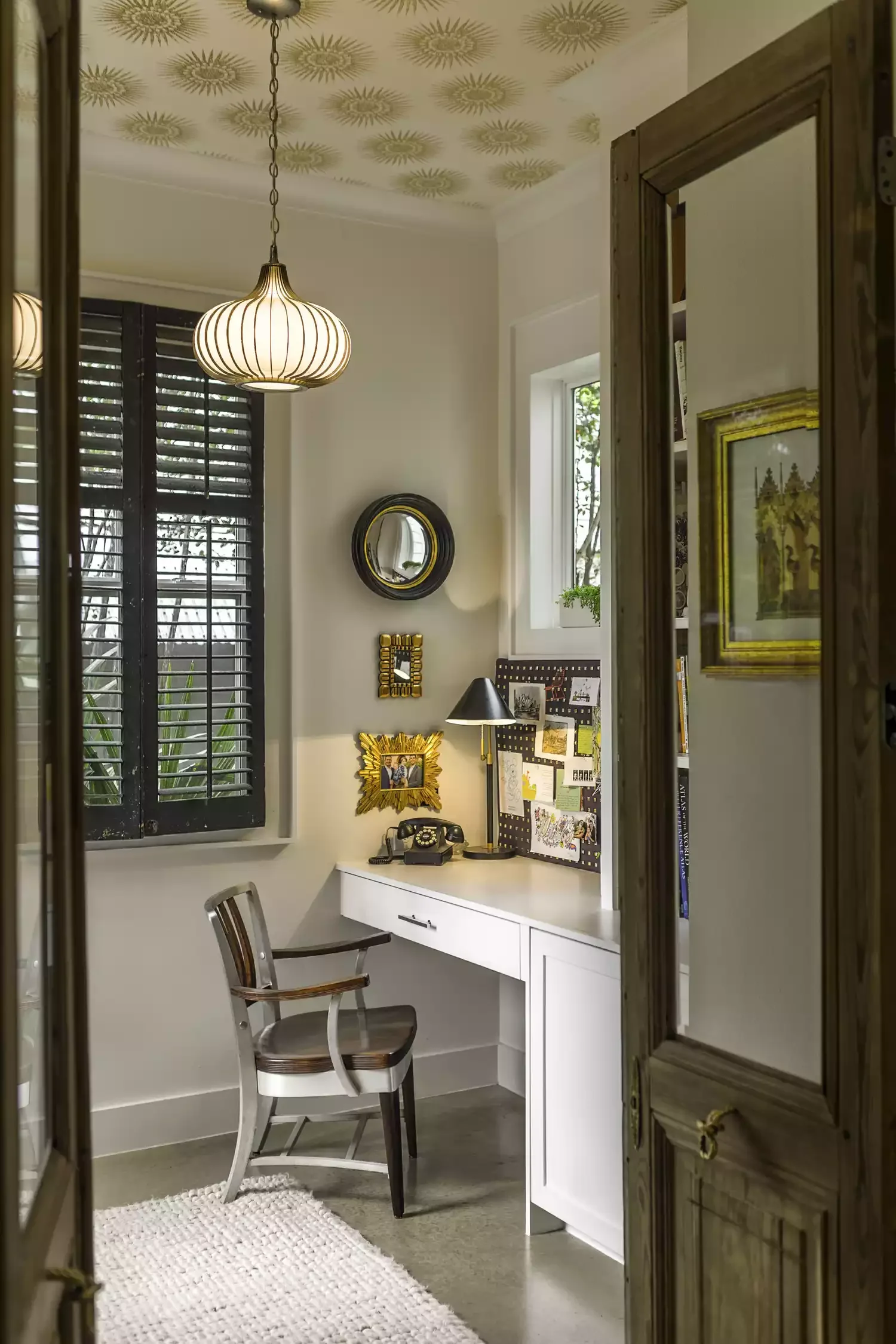 33 Stunning Ceiling Wallpaper Ideas to Transform Your Home's Fifth Wall 11 Sunburst Wallpaper