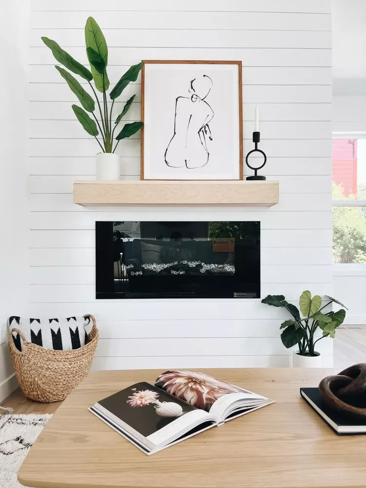 50 Contemporary Fireplace Designs That Will Transform Your Living Space 3 Superimpose a Fireplace on Beadboard