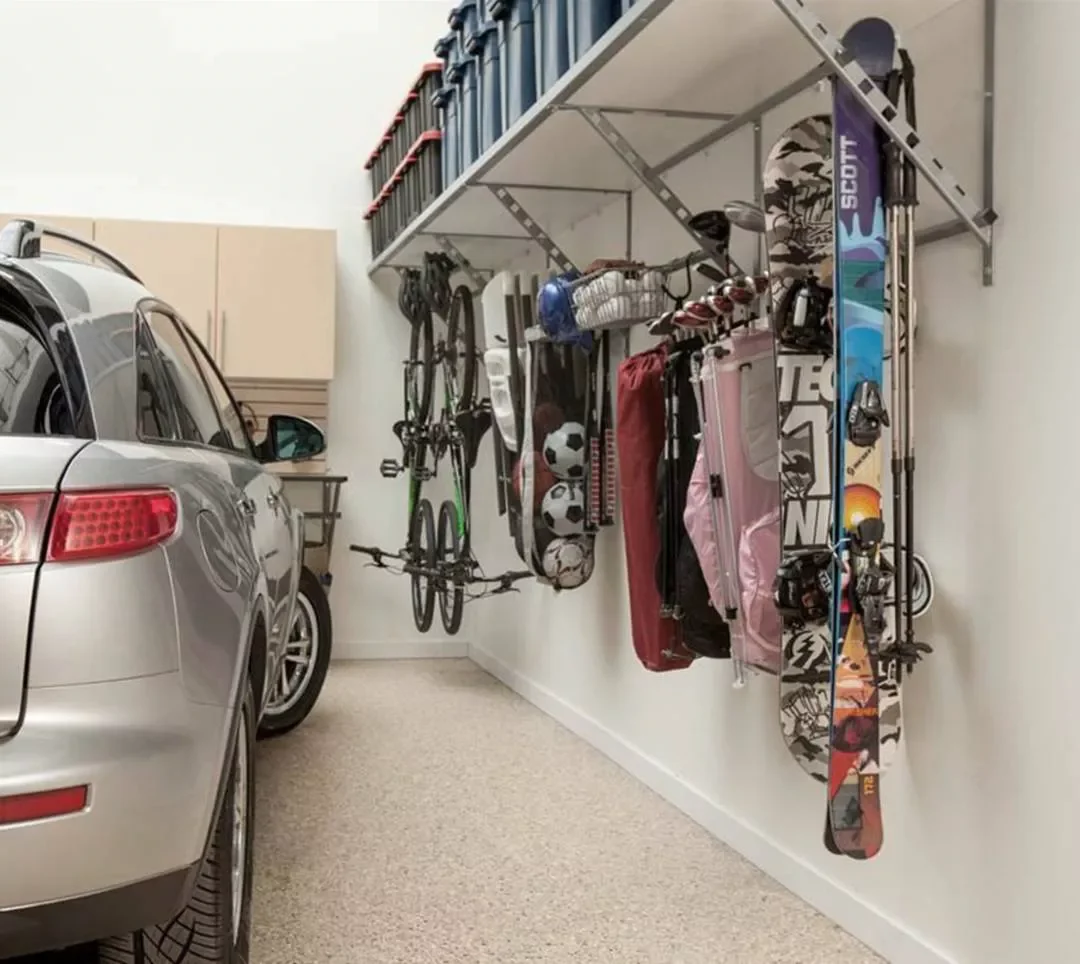 18 Smart Bike Storage Solutions for Your Garage Space Suspend Bikes From the Bottom of a Shelf