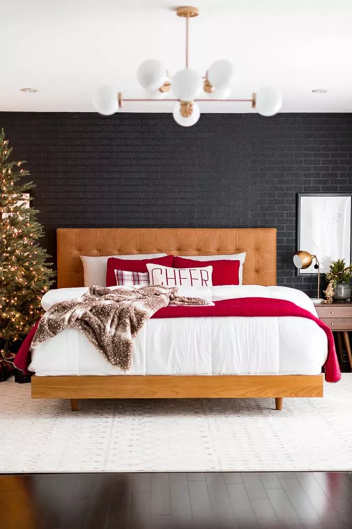 32 Christmas Bedroom Decor Ideas That Make Mornings Magical Swap in Holiday Bedding