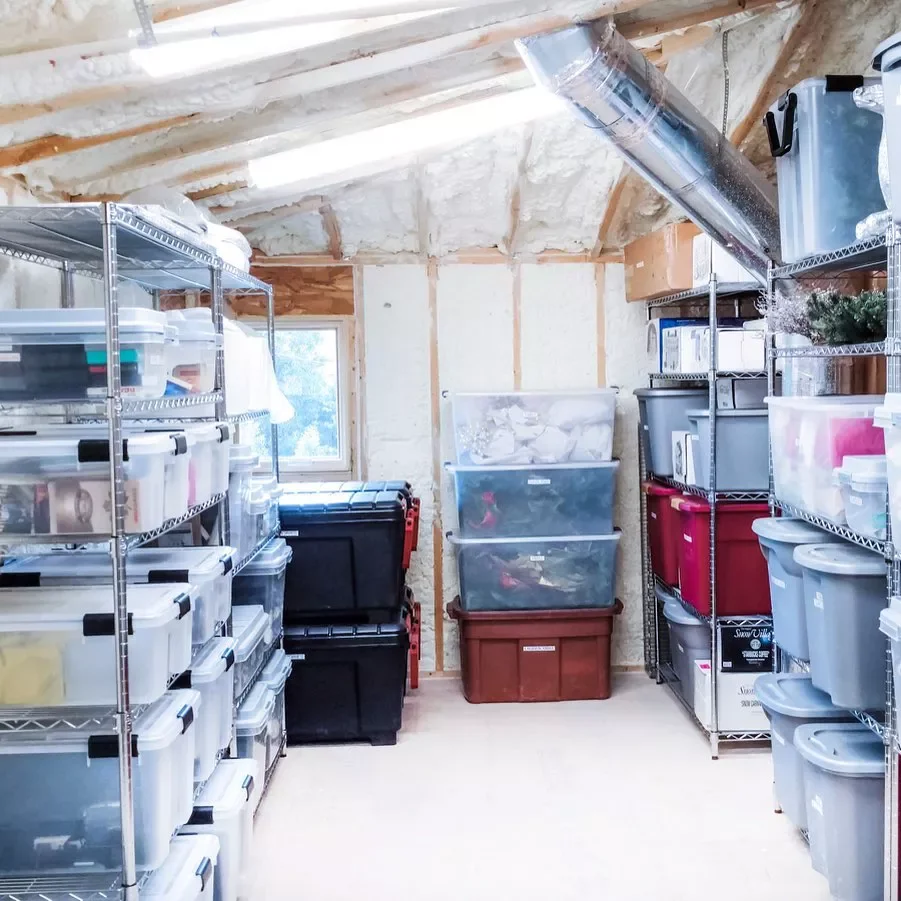 20 Clever Attic Closet Solutions That Transform Slanted Ceilings Into Storage Gold Switch Up the Shelf Placement
