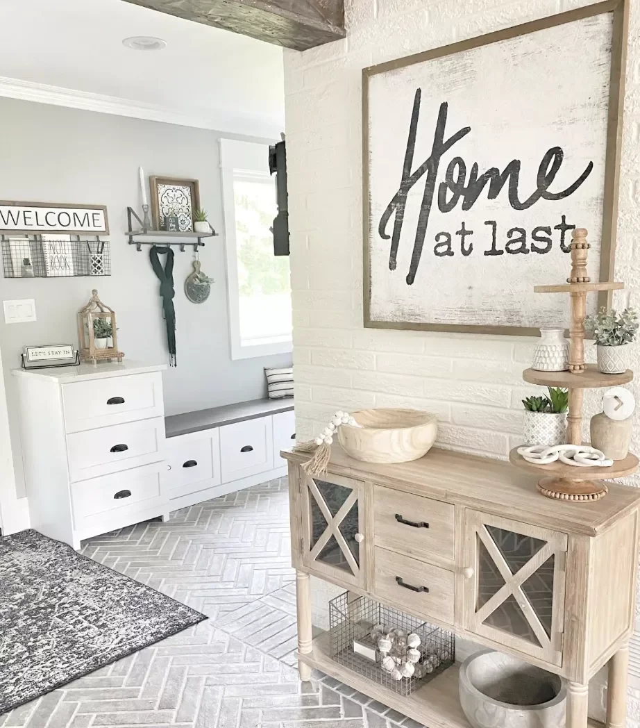 30 Stunning Entryway Table Styling Ideas That Welcome You Home 29 Take a Cake Stand From the Kitchen
