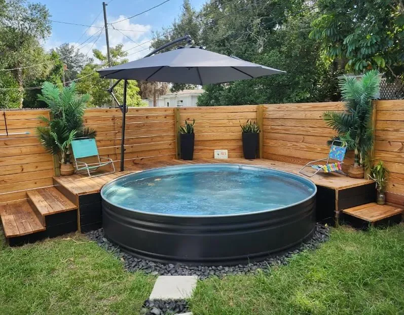 50 Semi-Inground Pool Designs That Transform Any Backyard Into Your Personal Paradise The Ultimate Stock Tank Pool Design