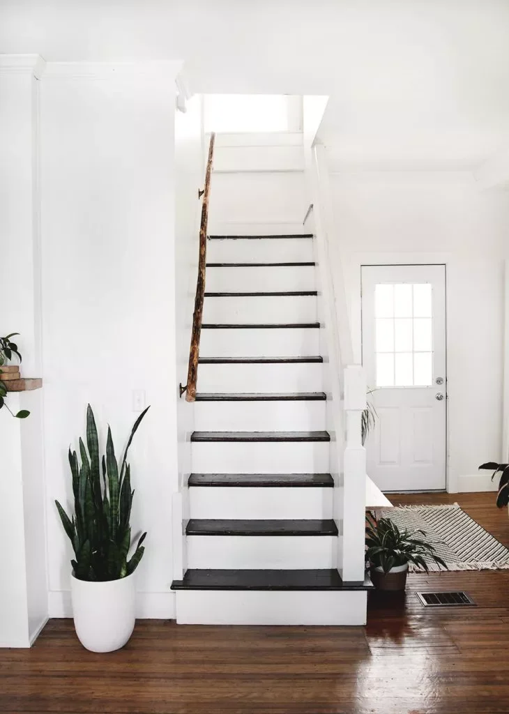20 Bold Black Staircase Ideas That Will Transform Your Home 8 Thin Black Painted Treads