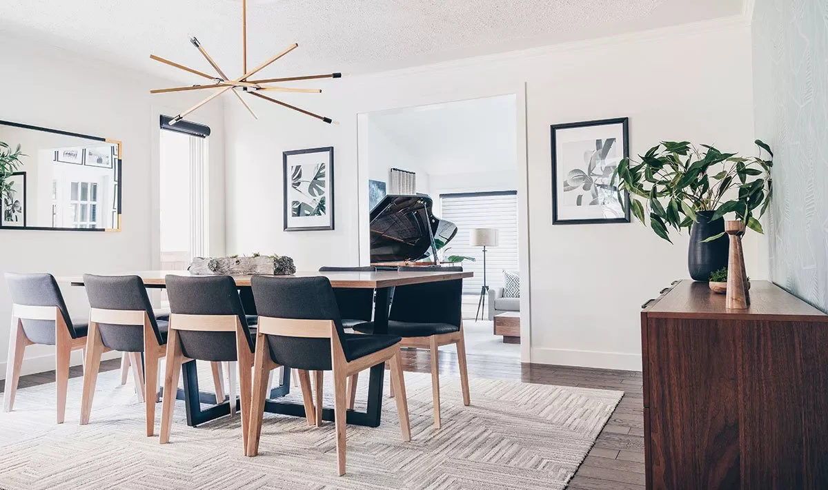 35 Beautiful Dining Room Rug Ideas That Will Transform Your Space 9 Throw Down a Textured Rug