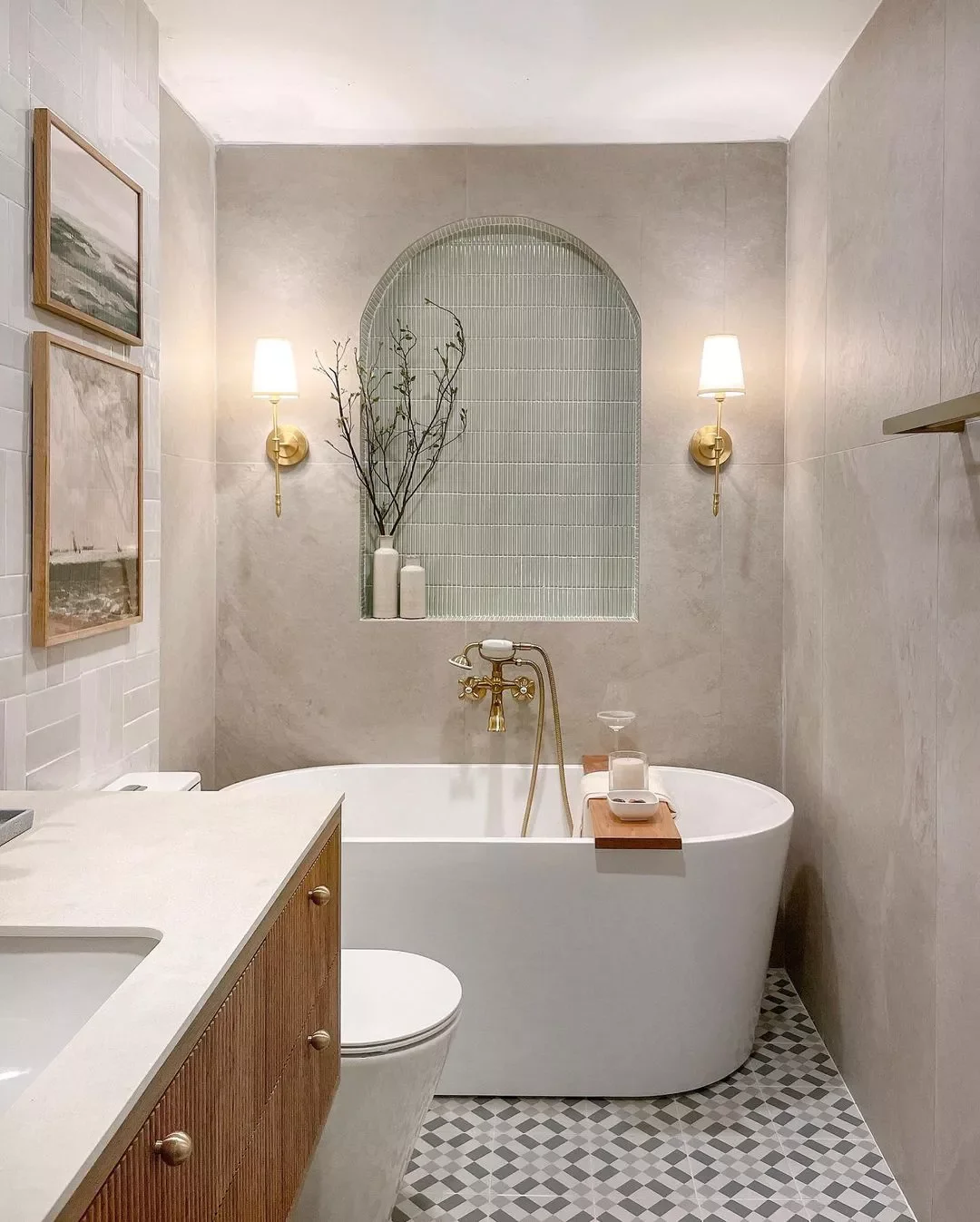 23 Stunning Sage Green Bathroom Ideas That Will Transform Your Space 19 Tile an Accent Wall
