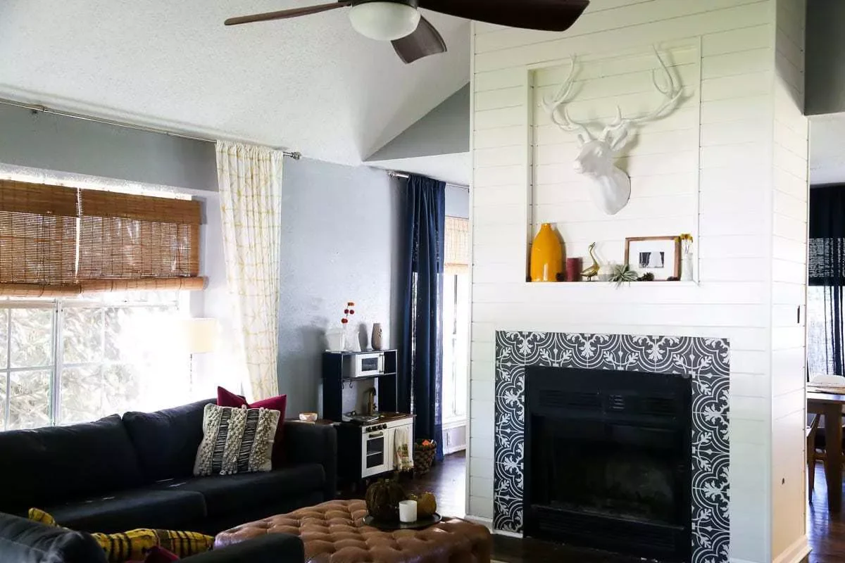20 Creative DIY Fake Fireplace Projects You Can Build This Weekend 14 Tiled Frame