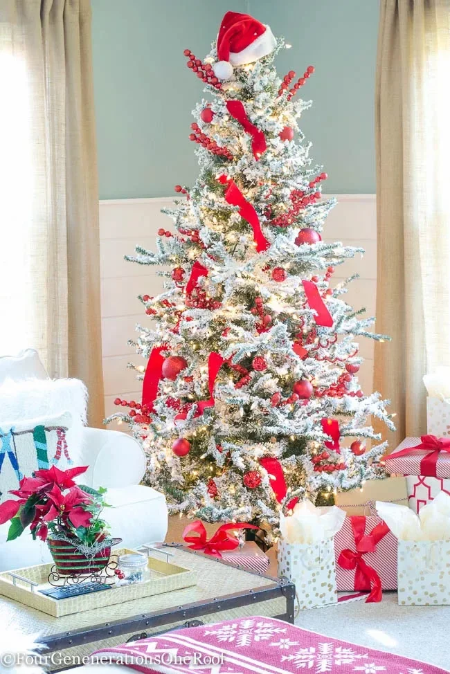 27 Stunning Flocked Christmas Tree Ideas That Transform Your Holiday Decor 18 Top Off the Tree