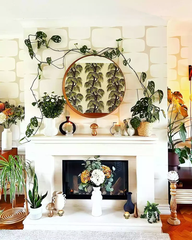 44 Beautiful Fireplace Mantel Styling Ideas 12 Toss on a Vine