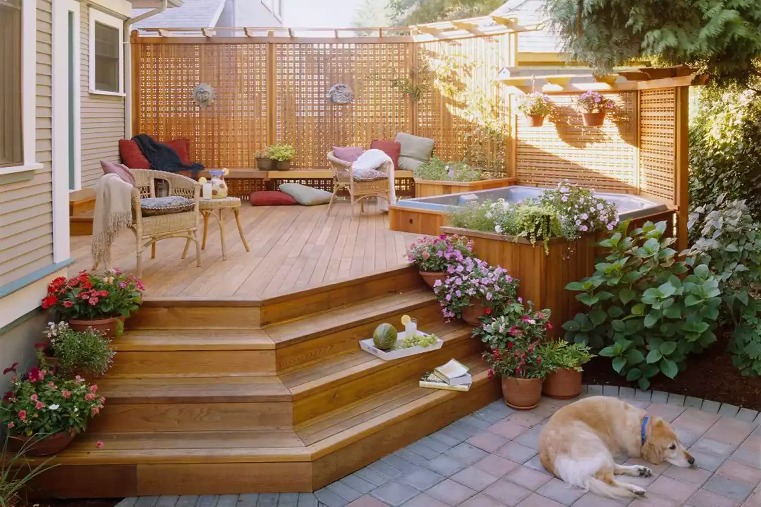 30 Stunning Hot Tub Deck Designs to Create Your Dream Backyard Retreat 13 Traditional Wooden Hot Tub Deck
