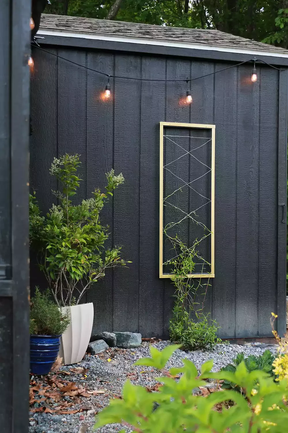 16 Creative Patio Wall Ideas That Will Transform Your Outdoor Living Space 5 Trellis and Lights