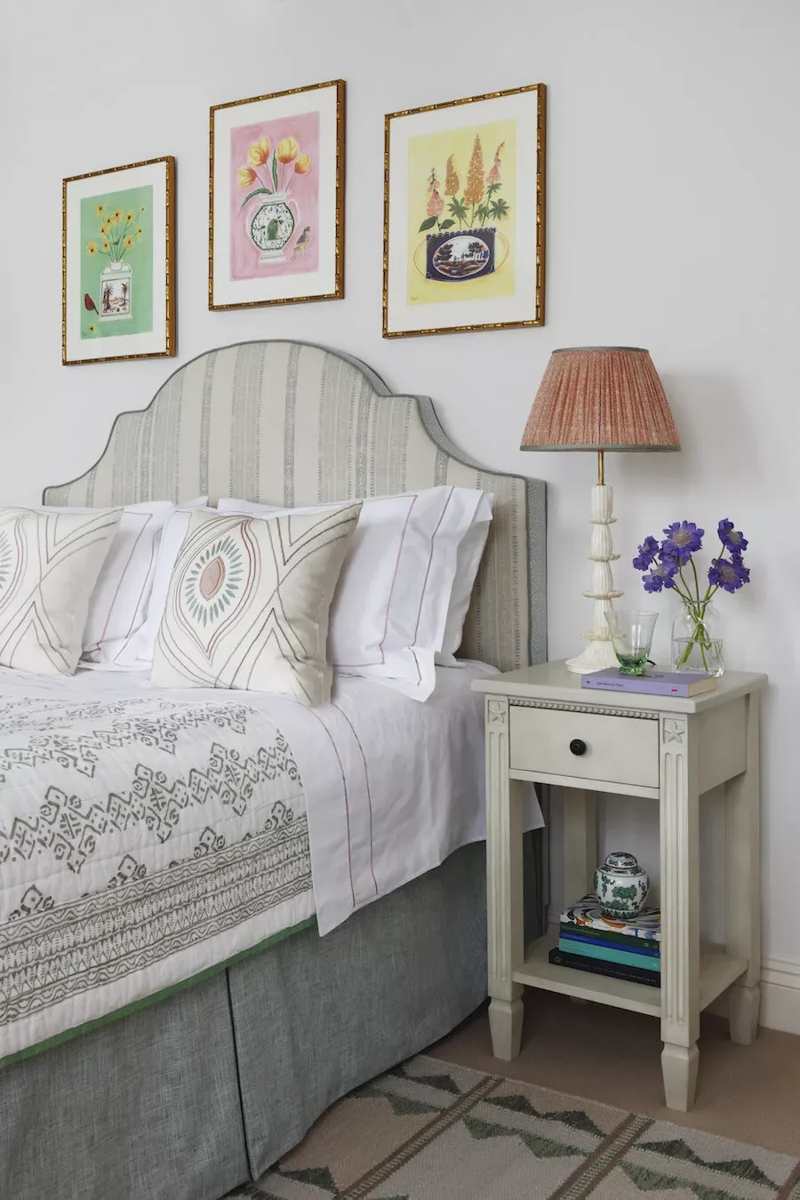 66 Creative Ways to Transform the Wall Above Your Bed Into a Stunning Focal Point Trio of Colorful Prints