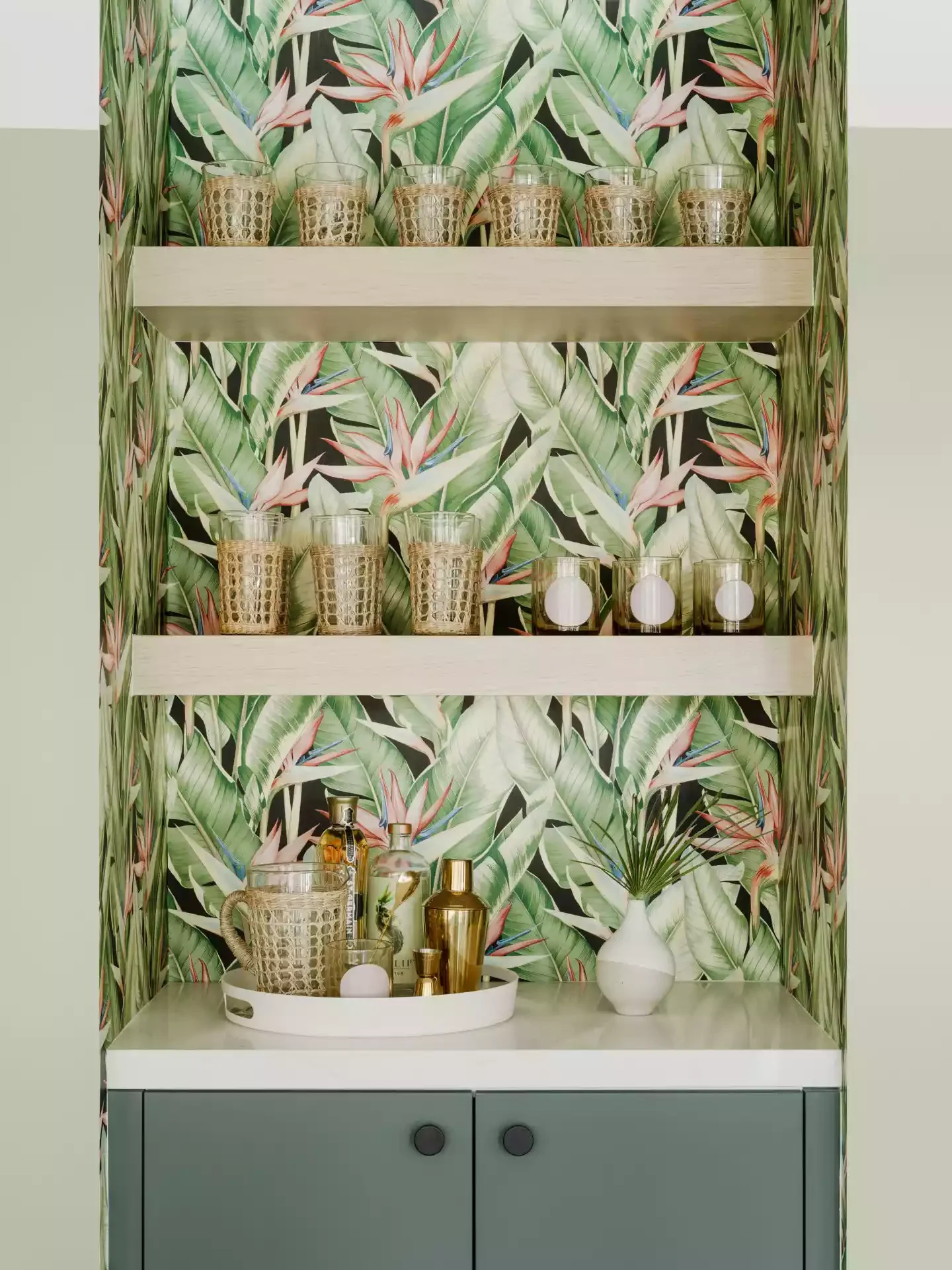 41 Stylish Bar Shelf Ideas That Will Transform Your Home Bar 18 Tropical Bar Shelf