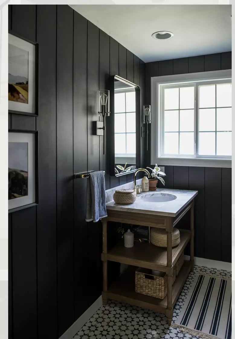 31 Stunning Black Bathroom Ideas That Create the Ultimate Stylish Retreat 24 Try Black Shiplap