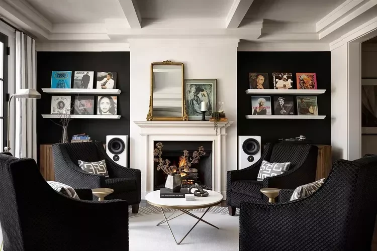 30 Dark and Dramatic Living Rooms That Will Transform Your Space Try Black and White