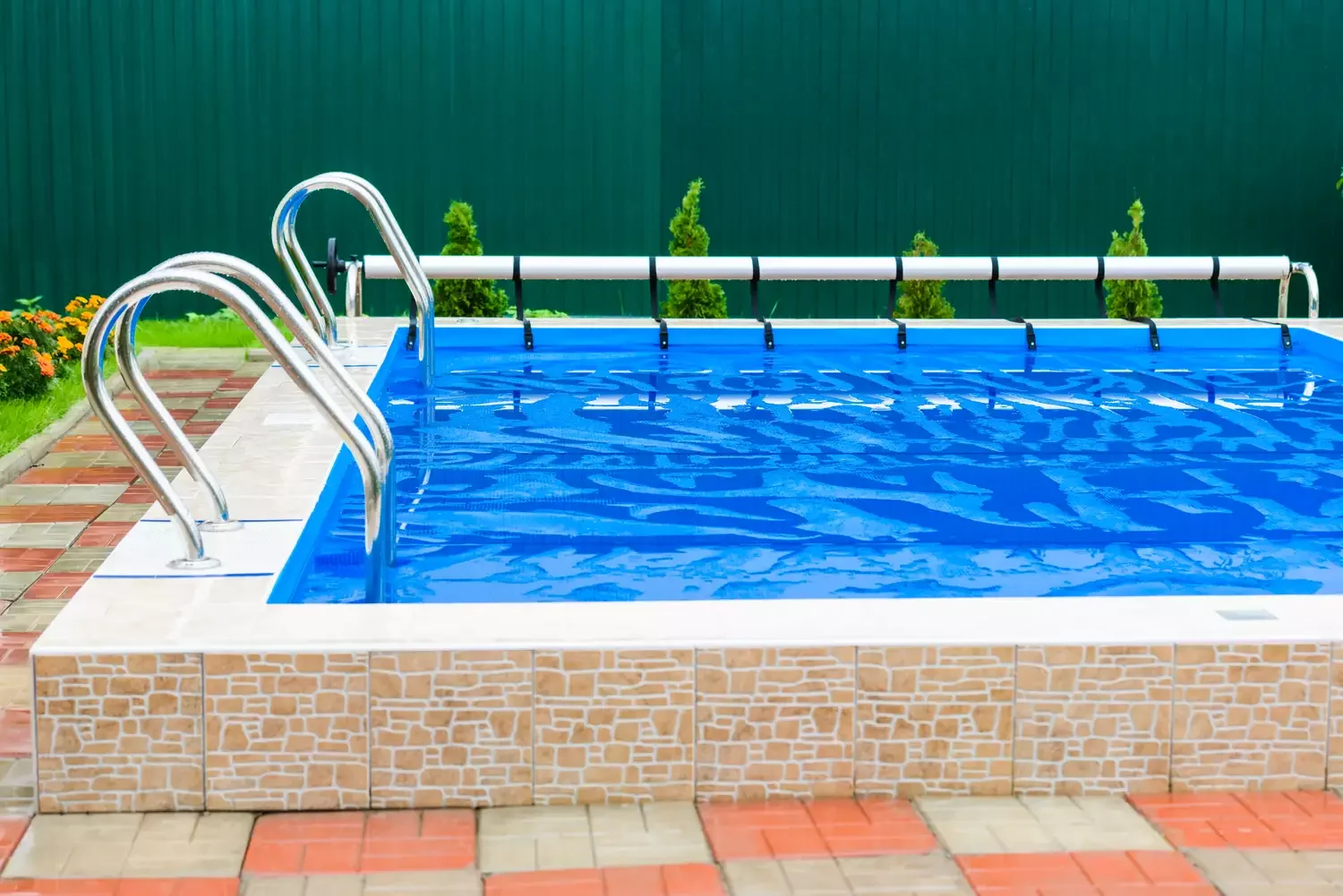 37 Brilliant Above-Ground Pool Deck Ideas That Won't Break Your Budget 29 Try Colorful Pavers