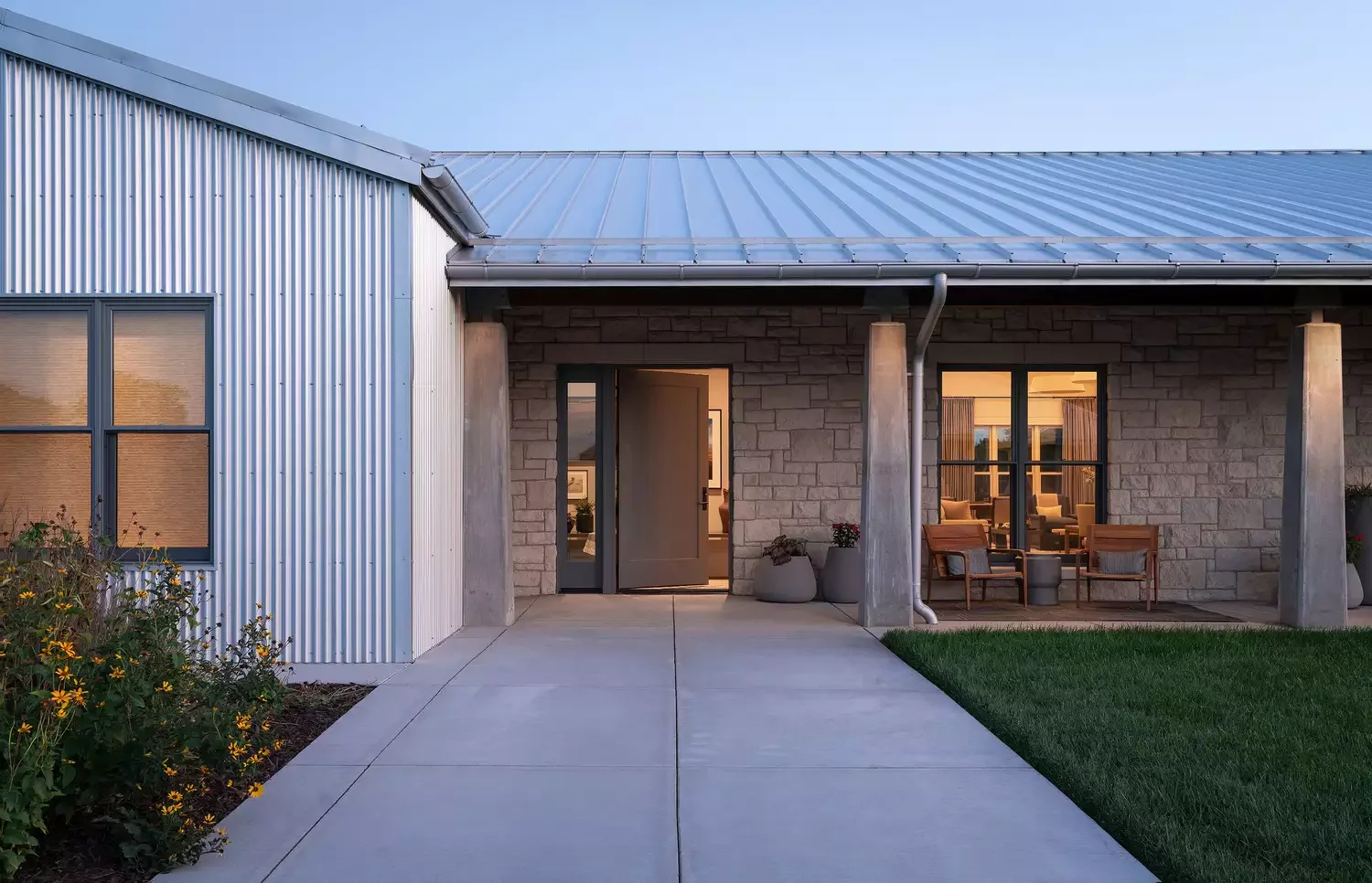 20 Stunning Front Porch Column Designs to Transform Your Home's Curb Appeal 7 Try Contemporary Concrete Columns