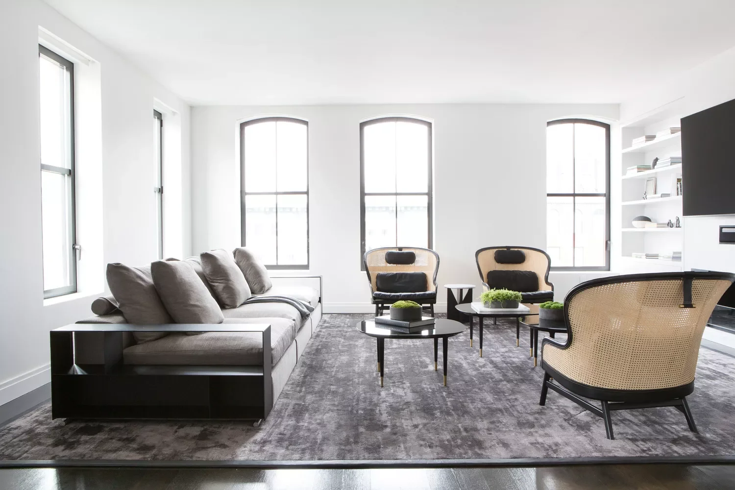 68 Stunning Contemporary Living Room Ideas That Will Transform Your Space 63 Try Dark Flooring