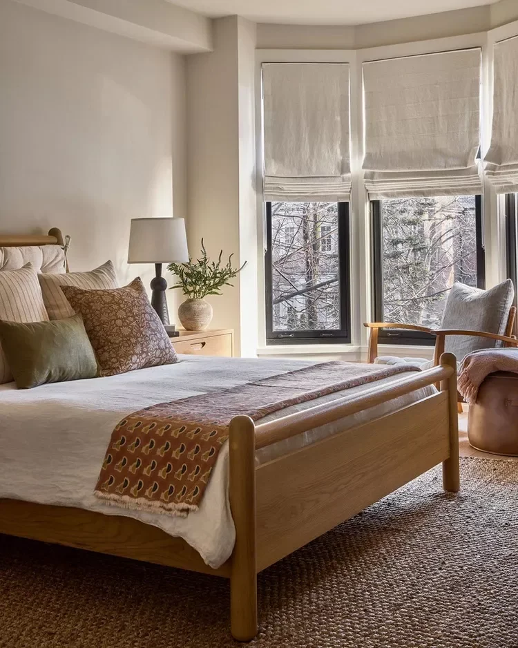 41 Cozy Earth-Inspired Bedroom Ideas That Will Transform Your Sleep Space 25 Try Linen Window Treatments