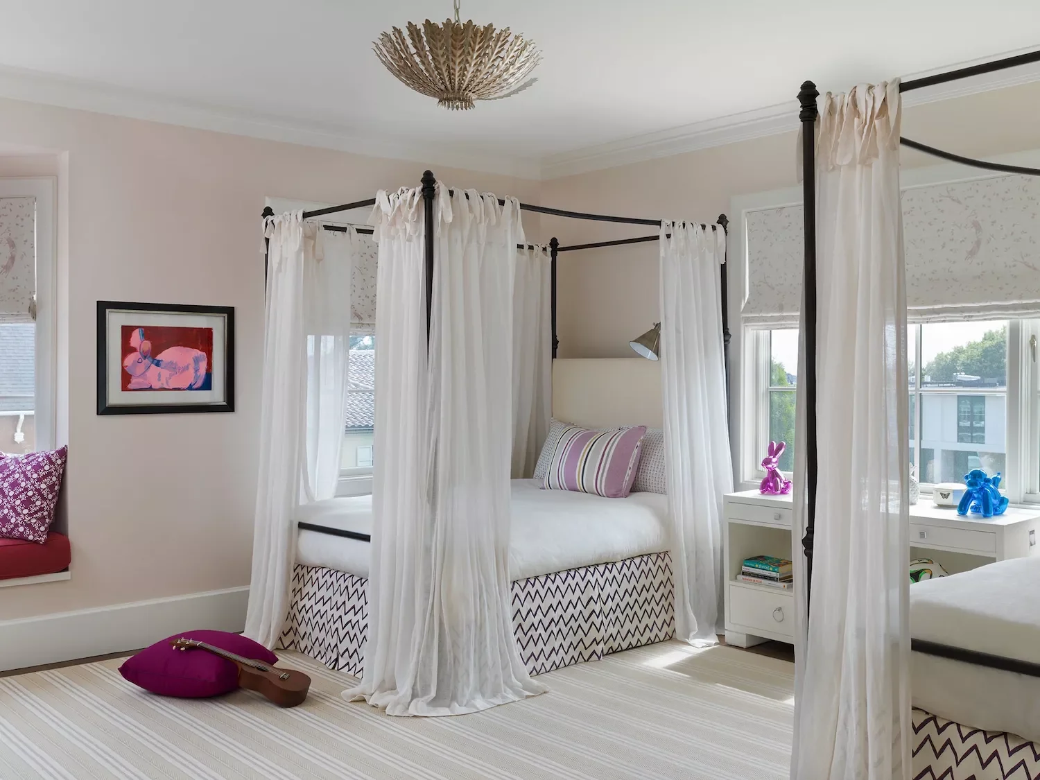 15 Creative Small Shared Bedroom Ideas to Maximize Every Square Inch 13 Try Matching Canopy Beds