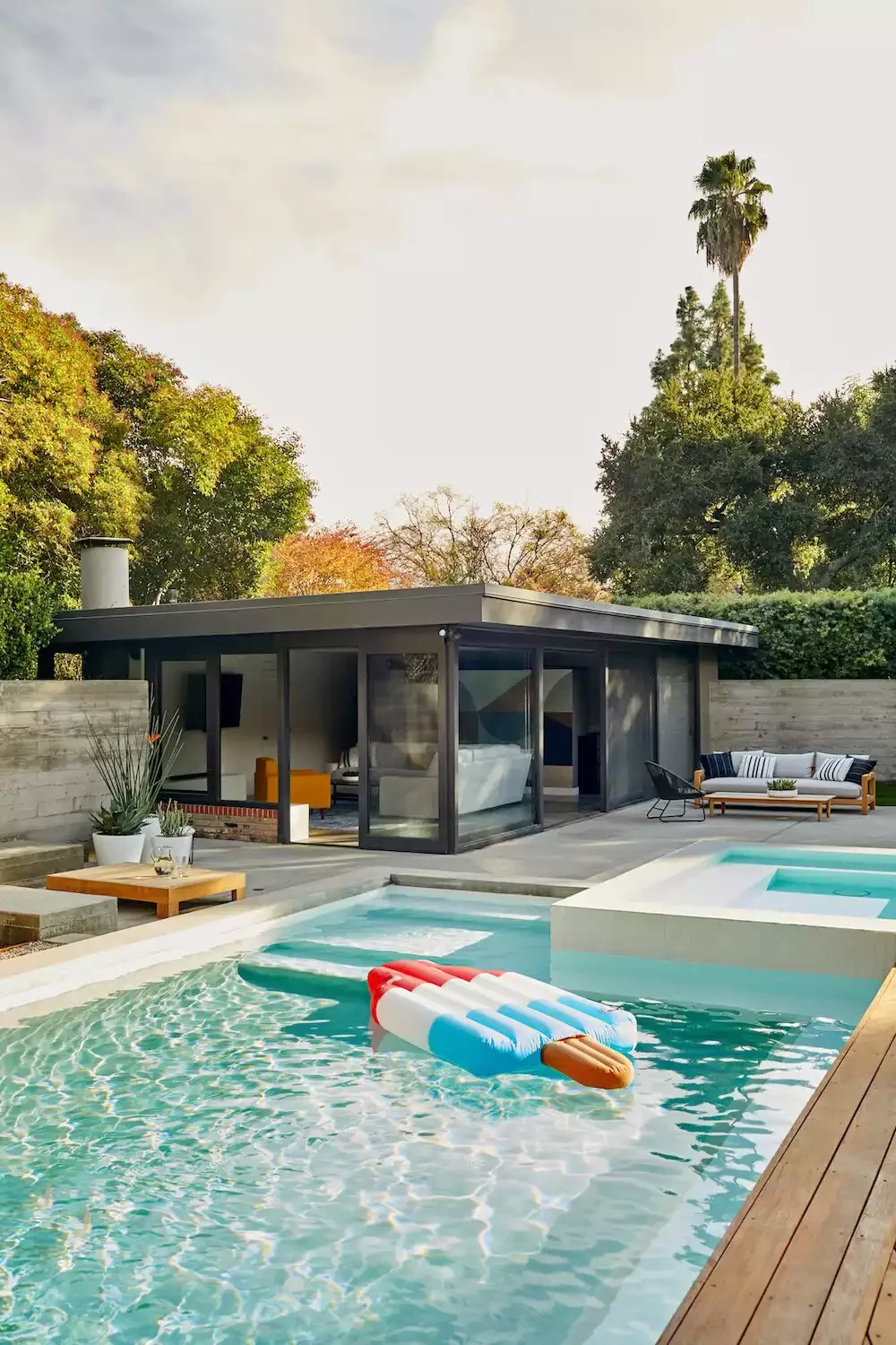 38 Stunning Pool House Ideas to Create Your Dream Backyard Retreat 5 Try Midcentury Modern Style
