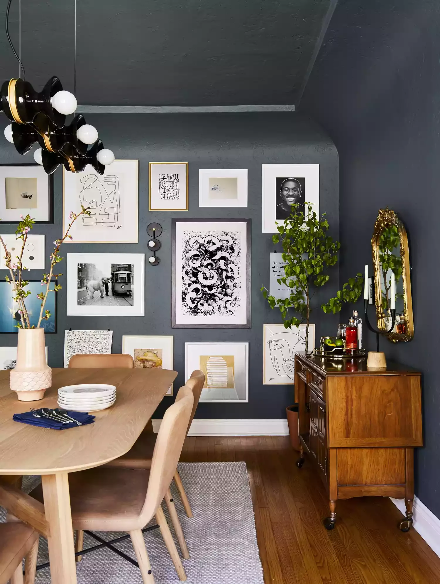 40 Stunning Black Dining Room Ideas to Transform Your Space 27 Try Soft Charcoal Black