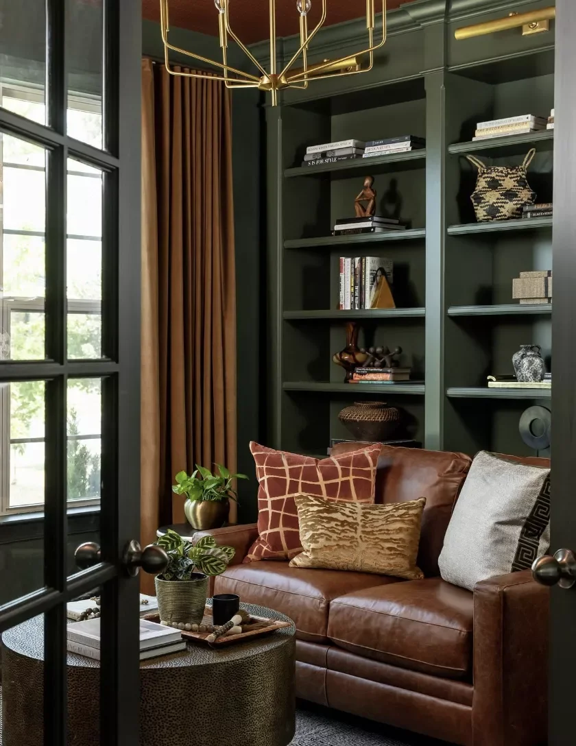 30 Stunning Dark Brown Sofa Living Room Ideas You'll Love 22 Try Some Deep Gold and Rust