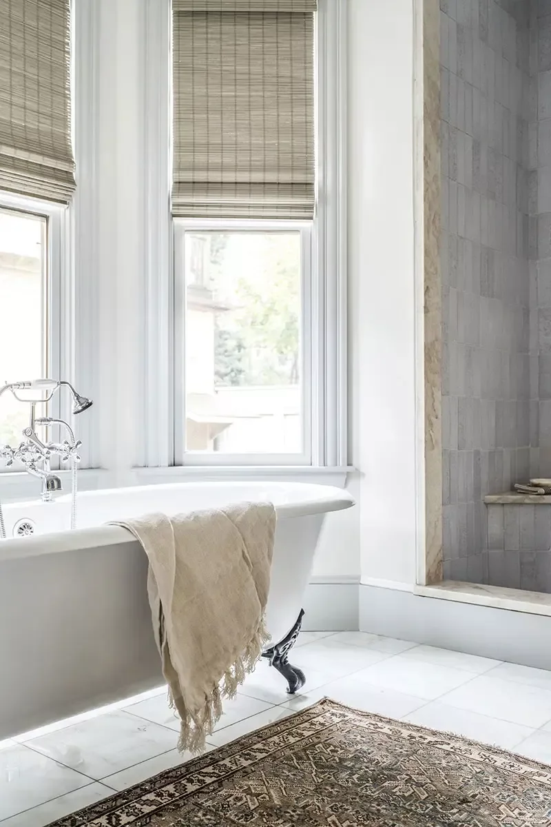 45 Brilliant Bay Window Ideas That Will Transform Your Home 32 Try Stained Bamboo Shades