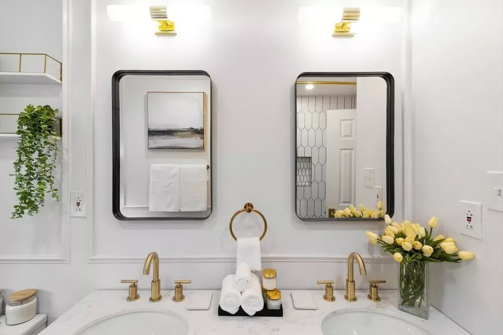 15 Stunning Mirror Lighting Ideas That Will Transform Your Bathroom 3 Try This Stylish Symmetrical Approach