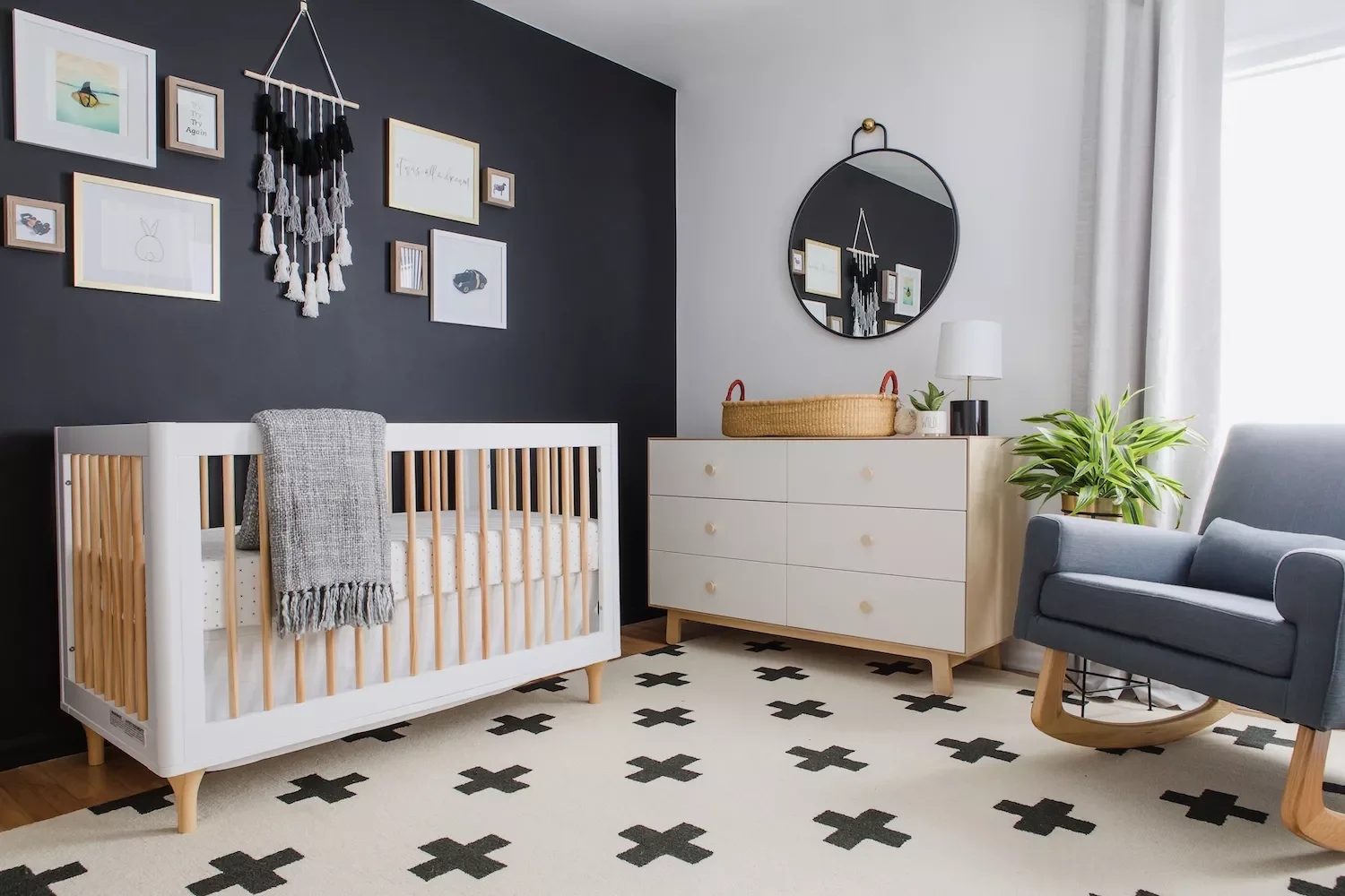 46 Nursery Design Ideas to Create Your Dream Baby Room 28 Try a Black Accent Wall