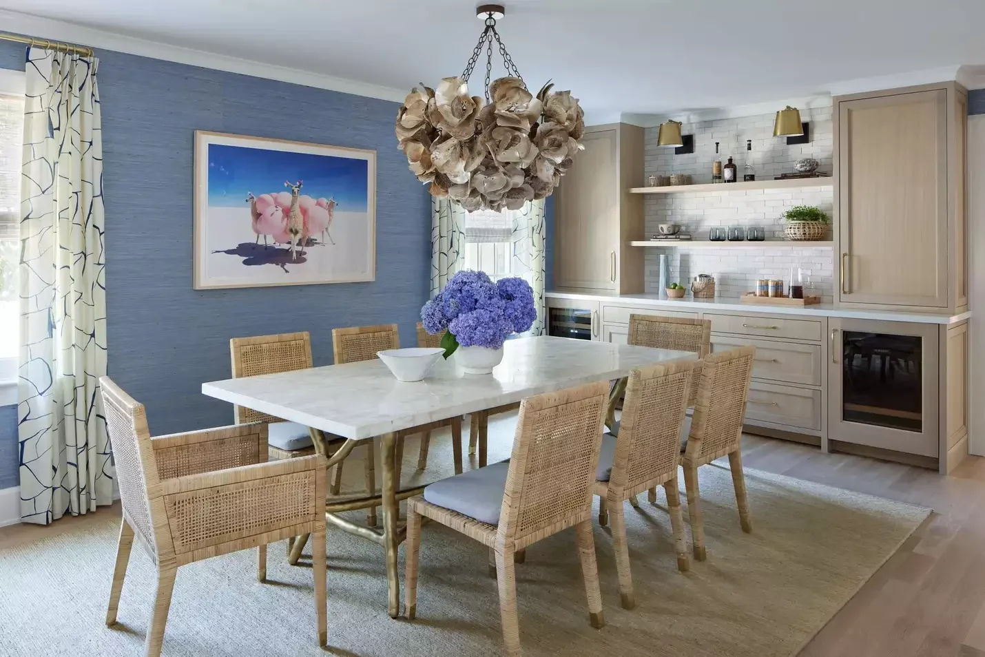 38 Charming Coastal Farmhouse Decorating Ideas to Transform Your Home 7 Try a Blue Accent Wall