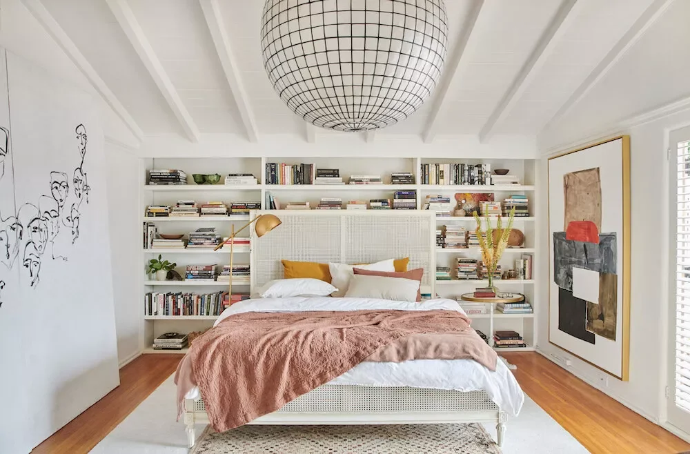77 Bedroom Design Ideas That Perfectly Balance Personal Style and Sophistication Try a Bookshelf Headboard