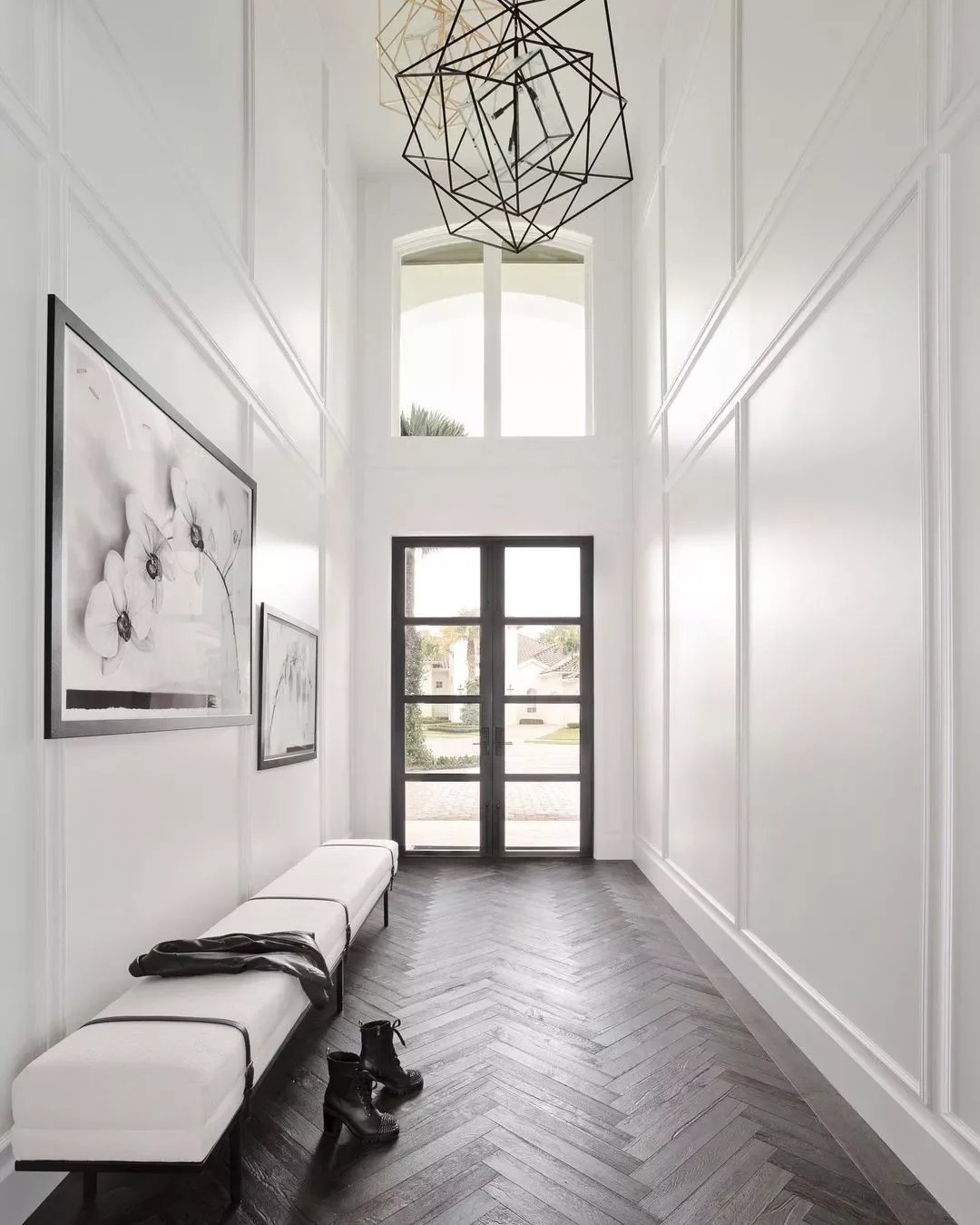 40 Stunning Entryway Lighting Ideas That Will Transform Your Home's First Impression Try a Caged Chandelier