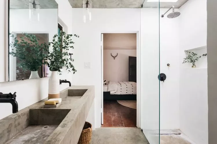 22 Stunning Bathroom Ceiling Designs That Will Transform Your Space 17 Try a Concrete Finish